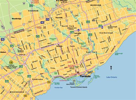 toronto map with cities